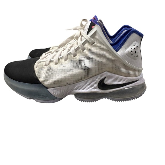 Nike LeBron 19 Low "Black Toe" White Blue Basketball Sneaker Size 12 - Picture 3 of 10